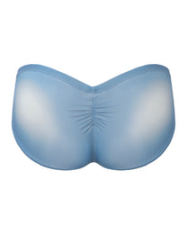 BSZN Sheer V-Waist Ruched-Back Brief, sky blue colorway, rear product view