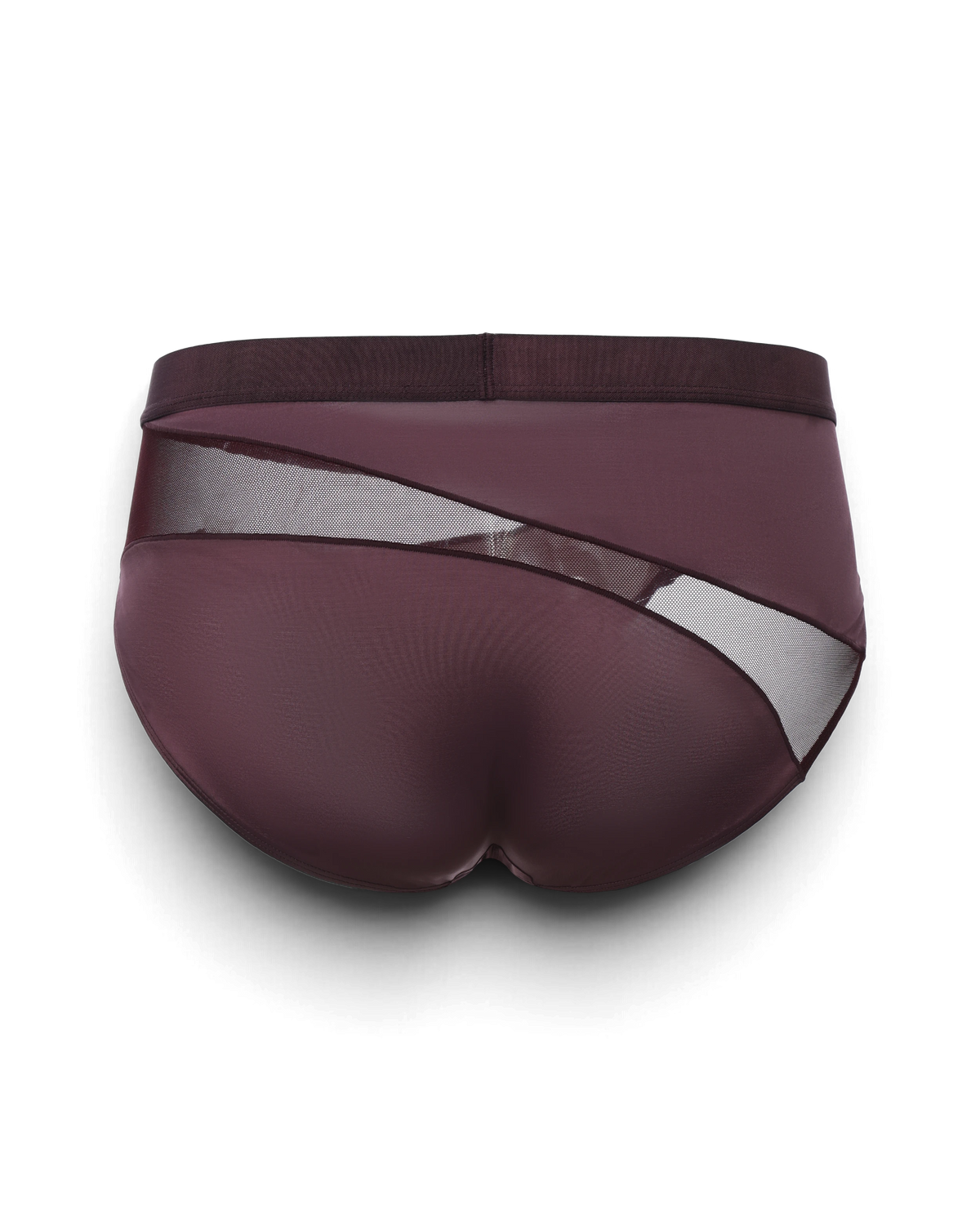 BSZN Midnight Shimmer Mesh-Panel Brief — Purple mesh back product view.