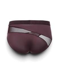BSZN Midnight Shimmer Mesh-Panel Brief — Purple mesh back product view.