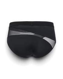 BSZN Midnight Shimmer Mesh-Panel Brief — Black mesh back product view.
