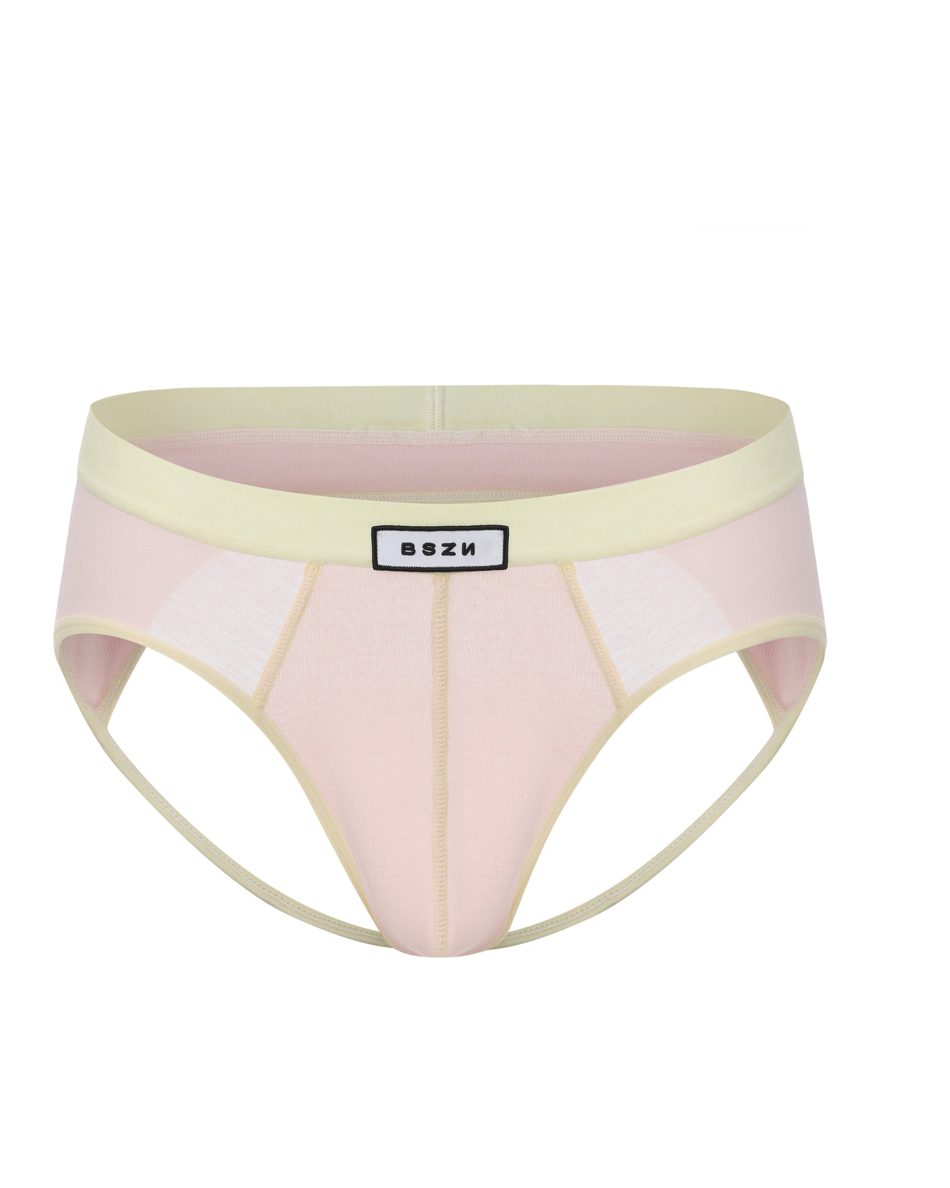 BSZN Lyocell-Linen Double-Strap Thong in pink, front product view