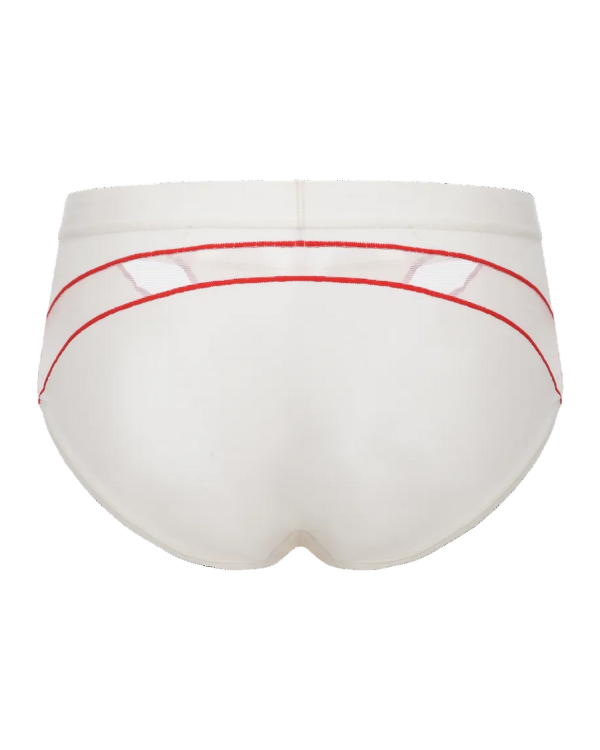 BSZN Tag Out Graphic Mesh Brief in Morning Mist White, back product view
