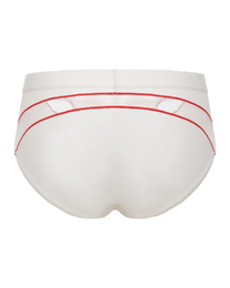 BSZN Tag Out Graphic Mesh Brief in Morning Mist White, back product view