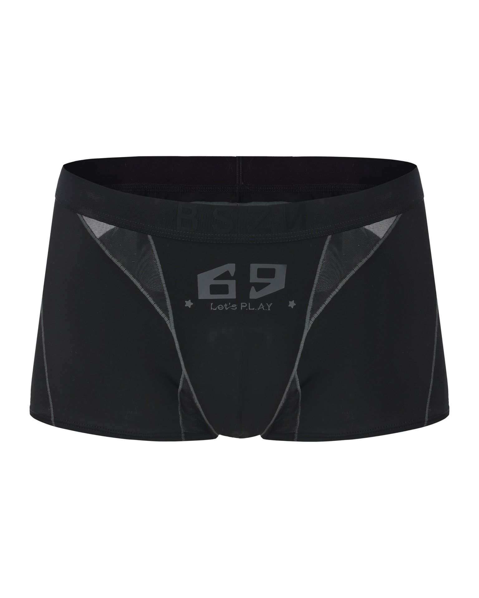 BSZN 69 Mesh-Panel Sport Trunk in black, front product view
