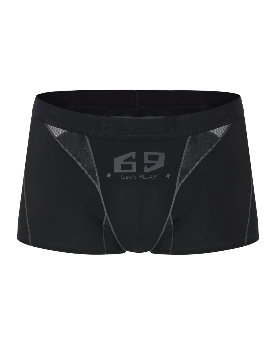 BSZN 69 Mesh-Panel Sport Trunk in black, front product view