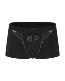 BSZN Tag Out Graphic Mesh Brief in black, front product view