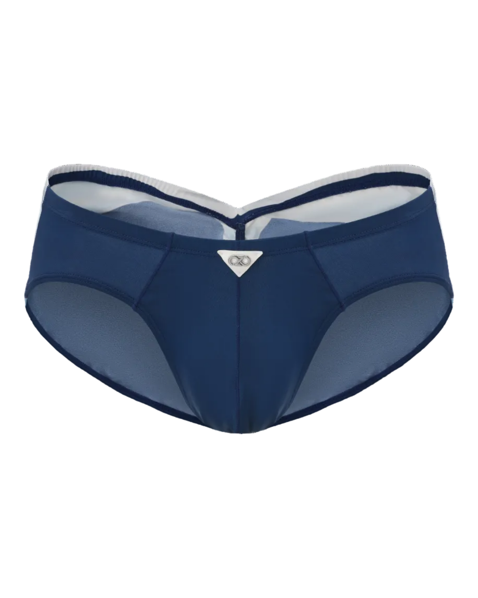 BSZN Sailor Scarf Ruched Brief in blue, front product view