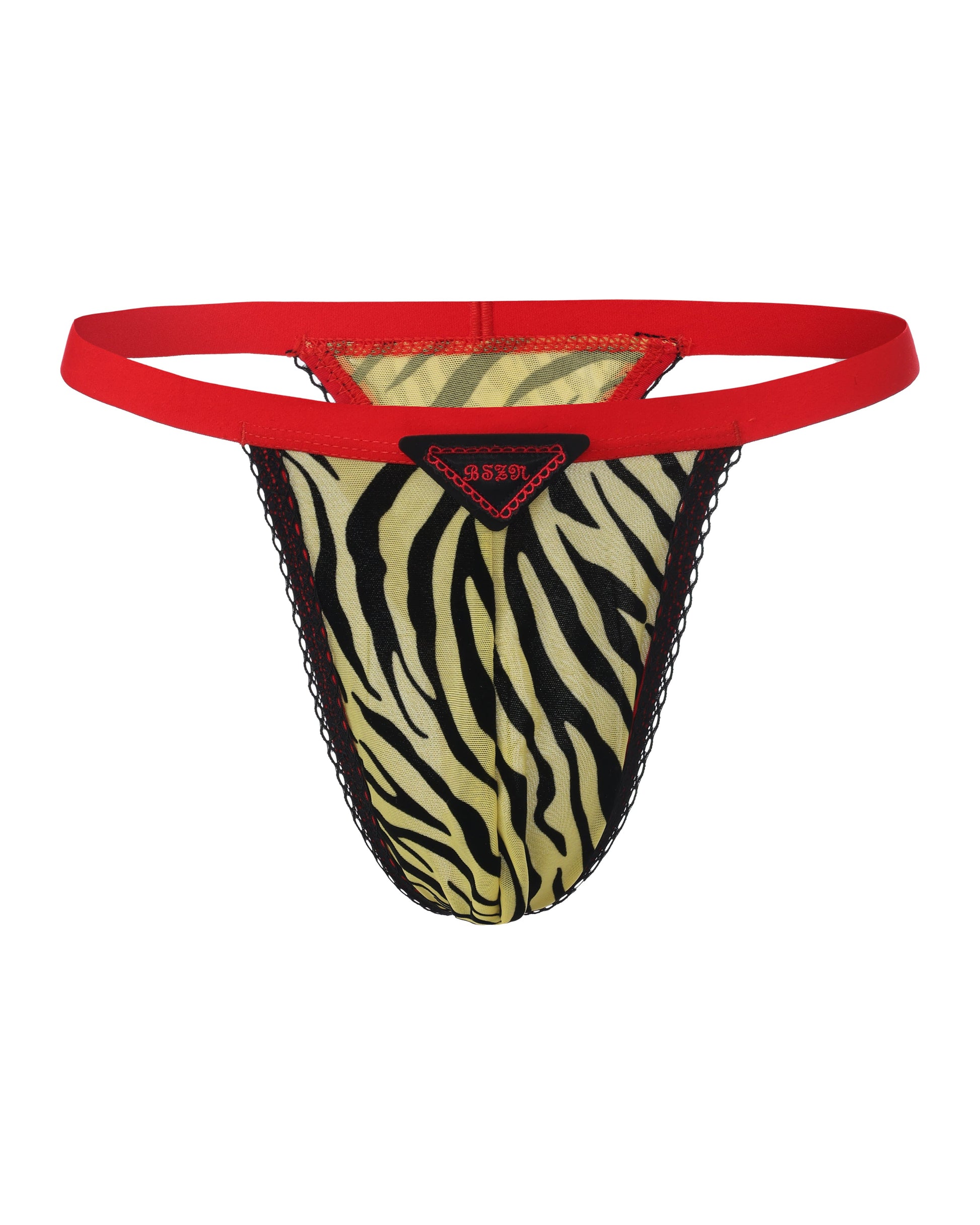 BSZN Beastprint Contrast-Ruffle Thong, front product view