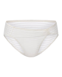 BSZN Ruched Sheer Stripe Brief in white, front product view