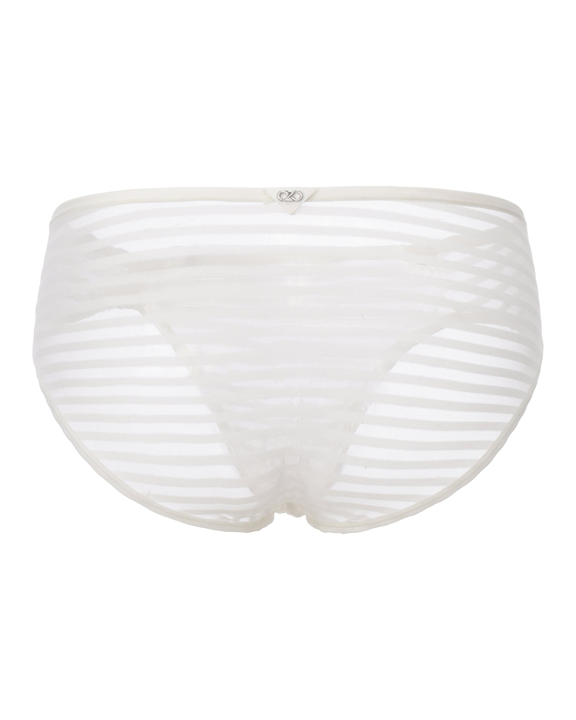 BSZN Ruched Sheer Stripe Brief, striped back product view