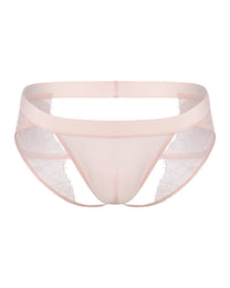 BSZN Pom-Pom Lace Jockstrap, in pink, front product view