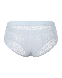 BSZN Sheer Leopard Mesh Brief in pale blue, product rear view