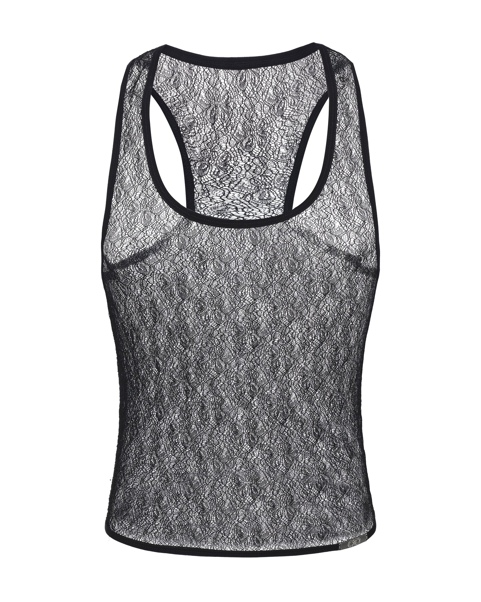Distressed Mesh Cutout Tank Top - product view 1