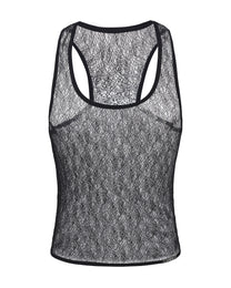 Distressed Mesh Cutout Tank Top - product view 1
