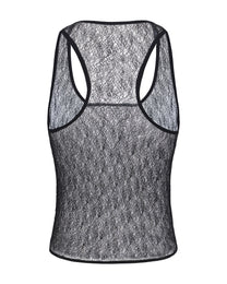 Distressed Mesh Cutout Tank Top - product view 8