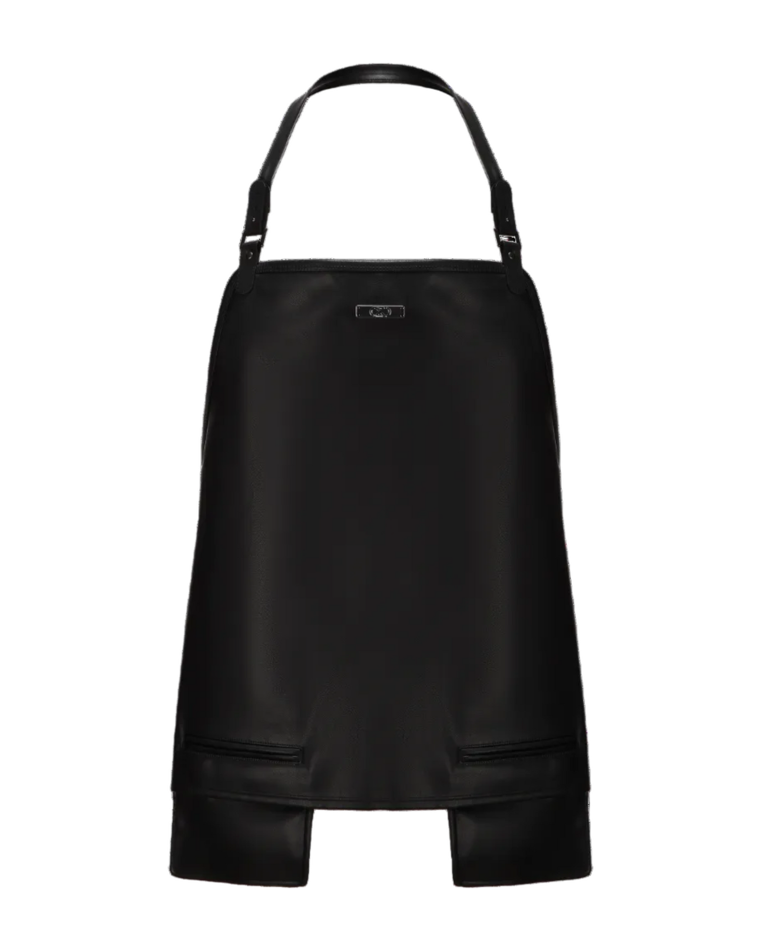 Cut-Chest Leather-Look Apron with leather-look front panel