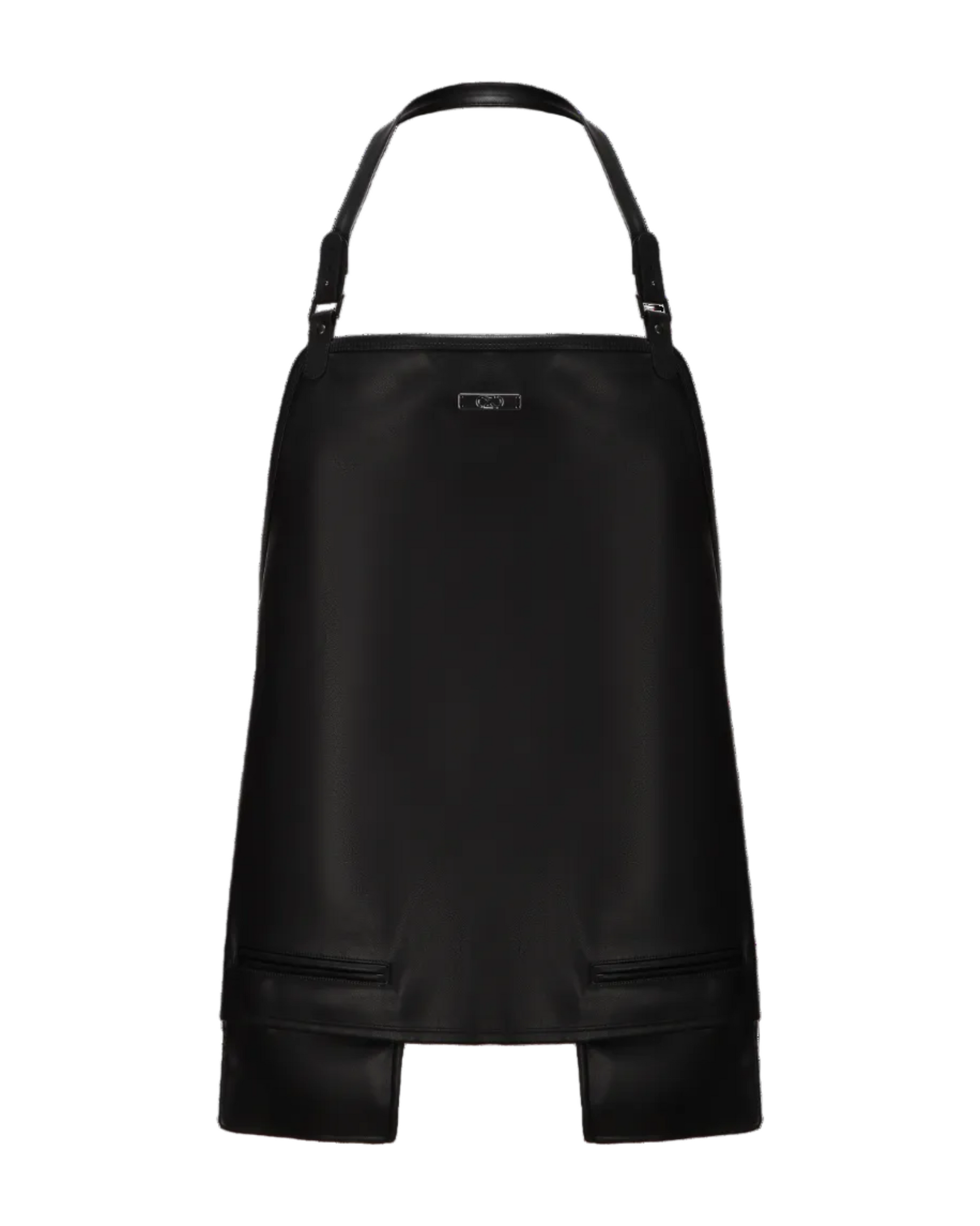Cut-Chest Leather-Look Apron with leather-look front panel
