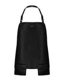 Cut-Chest Leather-Look Apron with leather-look front panel