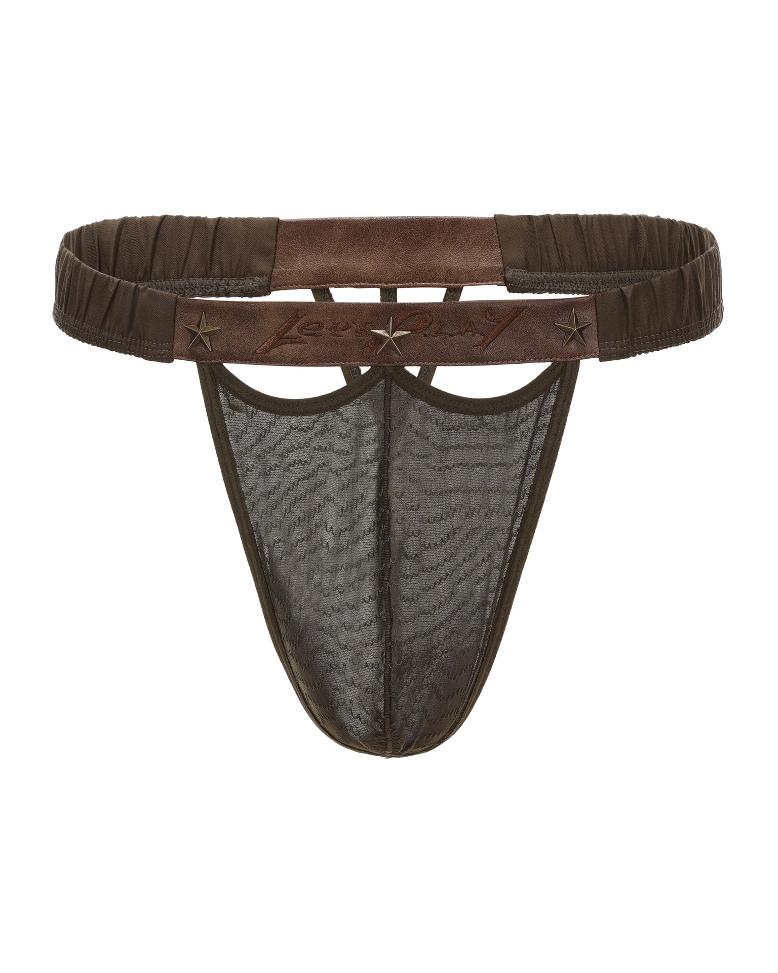 Badge of Glory Lace Thong with aged star hardware