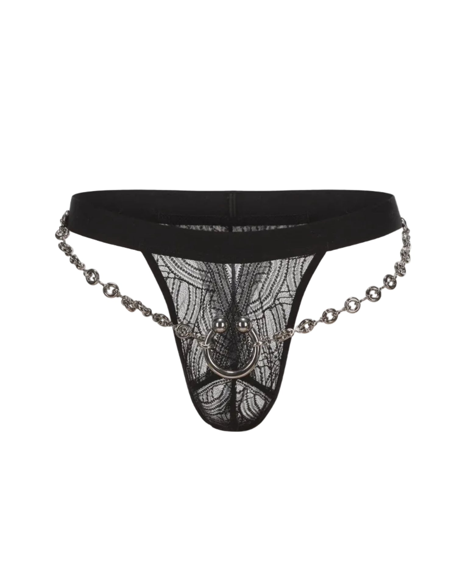 Captive Ring Chain Thong with detachable chains