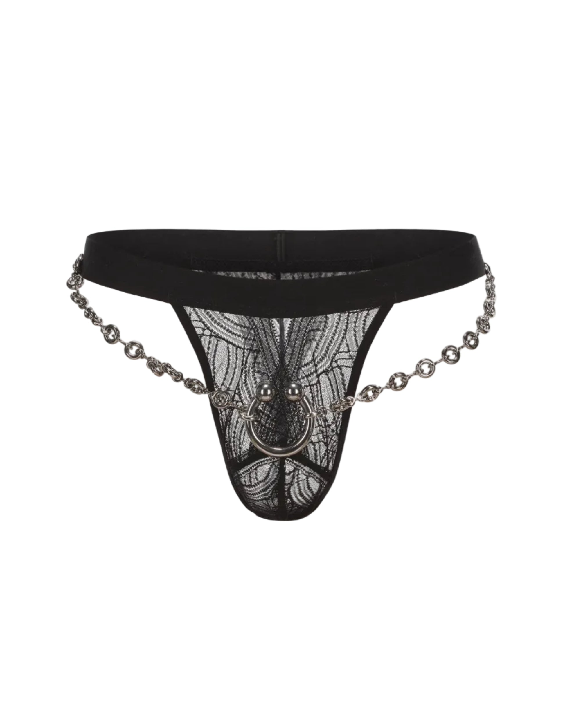 Captive Ring Chain Thong with detachable chains