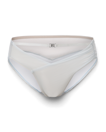 BSZN Shimmer Mesh V-Waist Chain Brief — Pale blue front product view.