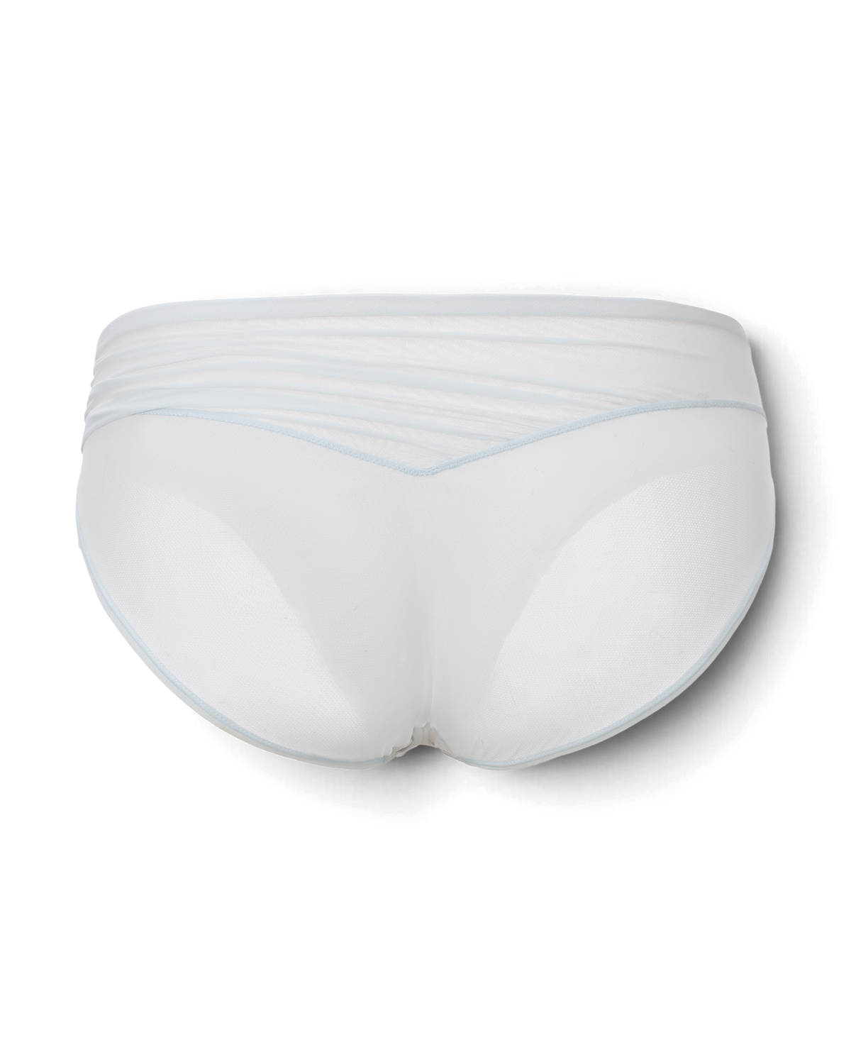 BSZN Shimmer Mesh V-Waist Chain Brief — Pale blue back product view.