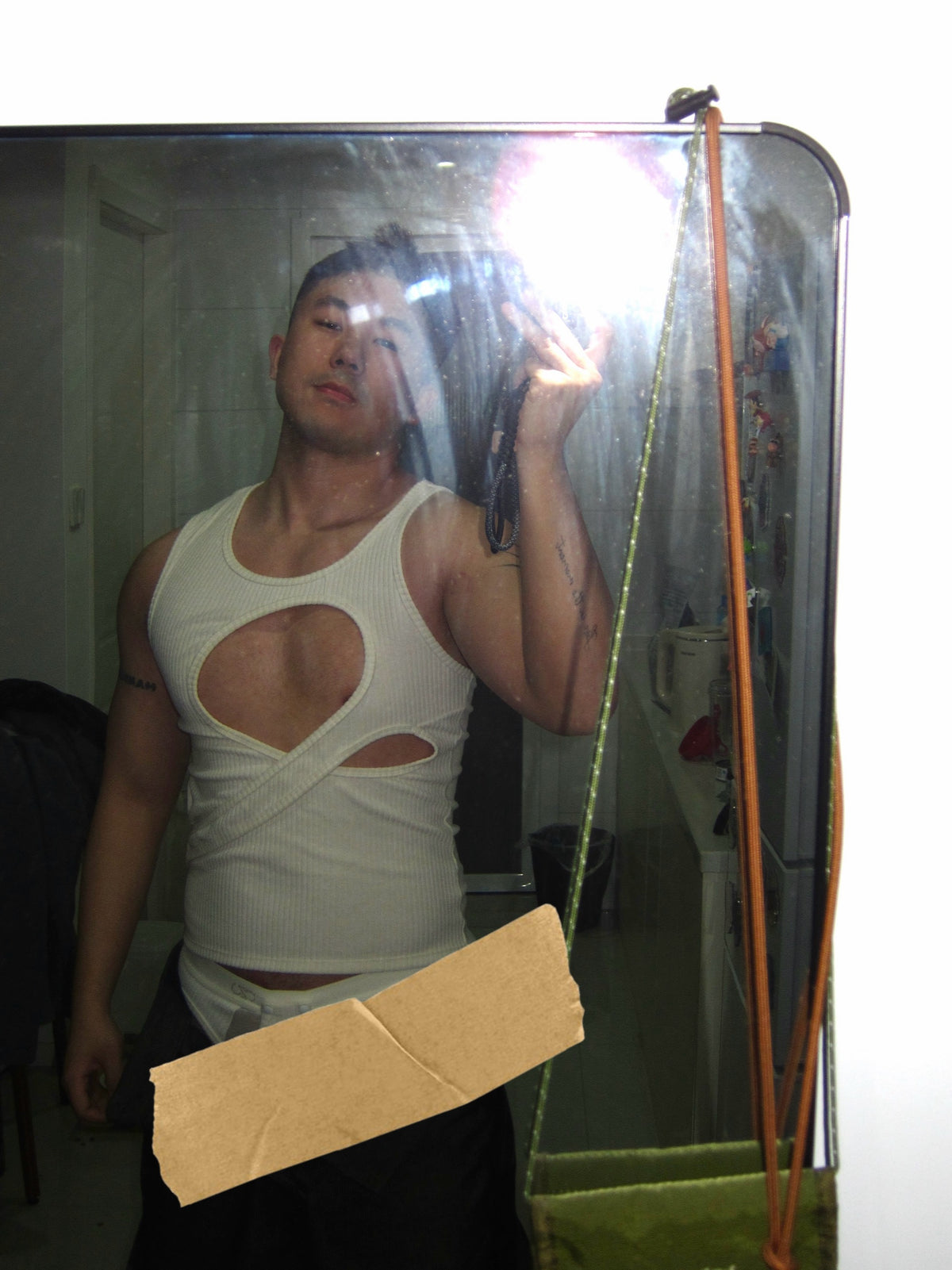 BSZN Club — Asymmetric Cutout Ribbed Tank Top — look 3