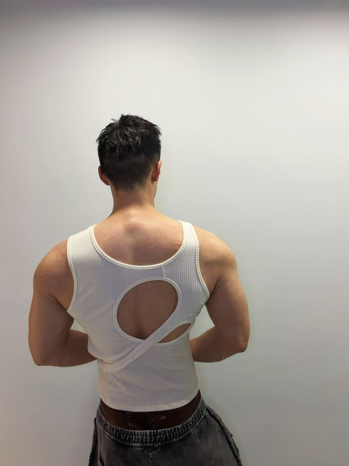 BSZN Club — Asymmetric Cutout Ribbed Tank Top — look 15