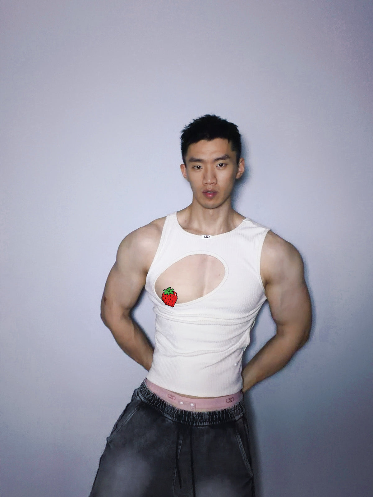 BSZN Club — Asymmetric Cutout Ribbed Tank Top — look 11