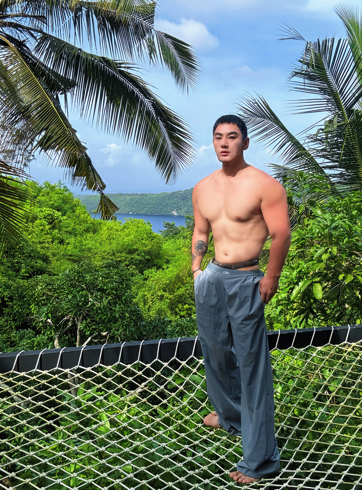 BSZN Club — Snake-Print Sheer Mesh Thong — look 12