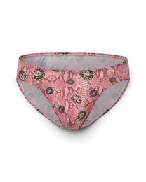 BSZN Wild Kiss Animal-Print Cutout Brief — Pink front product view.