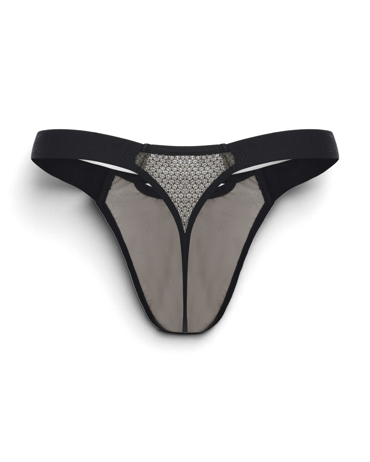 BSZN Metallic Pouch Logo Thong — Green back construction product view.