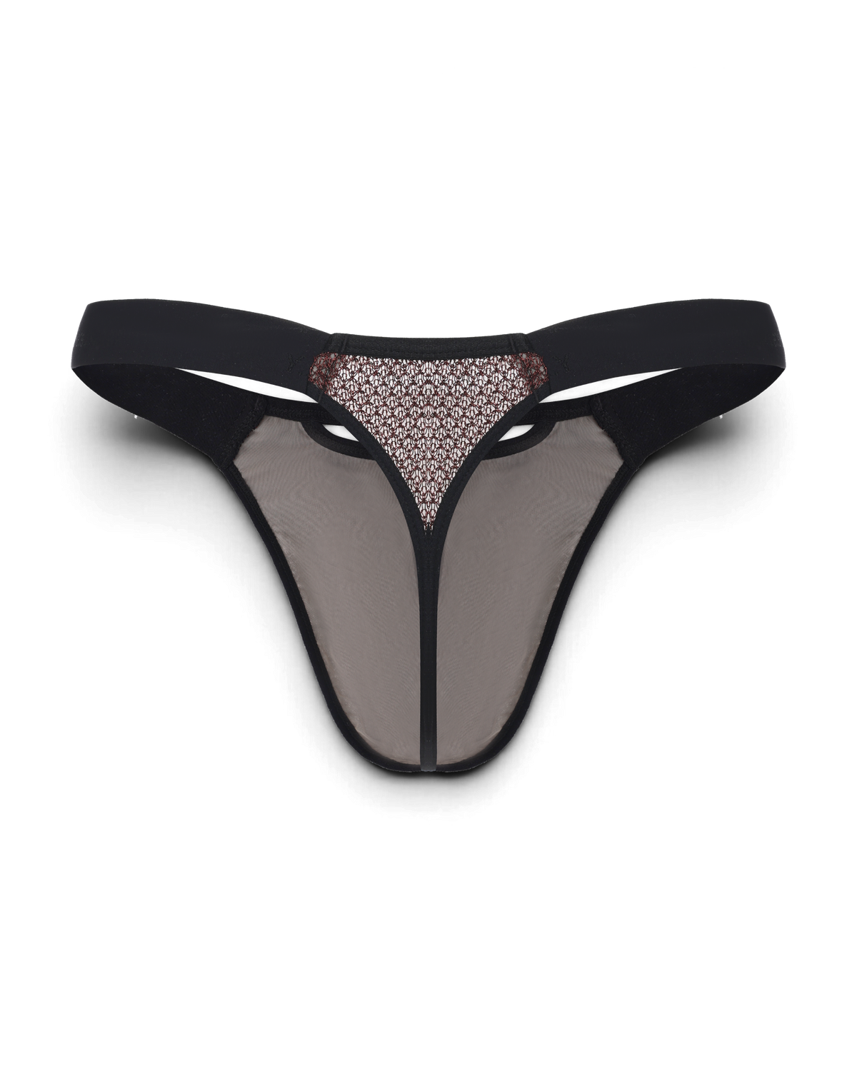 BSZN Metallic Pouch Logo Thong — Red back construction product view.