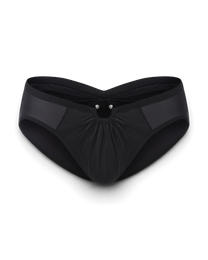 BSZN Shimmer Horseshoe Ring Brief — Black front product view.