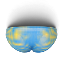 BSZN Gradient Dot Brief — Blue back product view.
