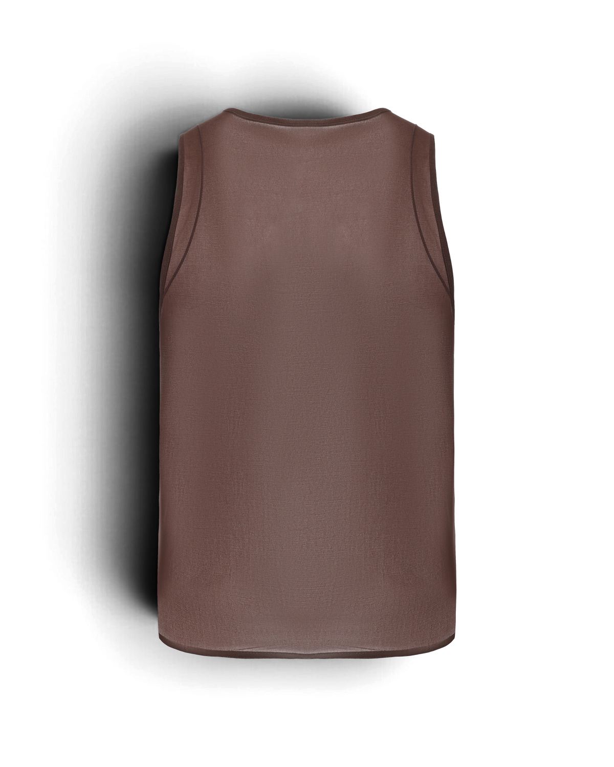 BSZN Crystal Sheer Tank Top — Brown back product view.
