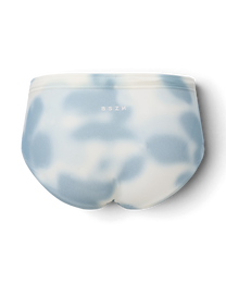 BSZN Dappled Print Swim Brief — Blue back product view.