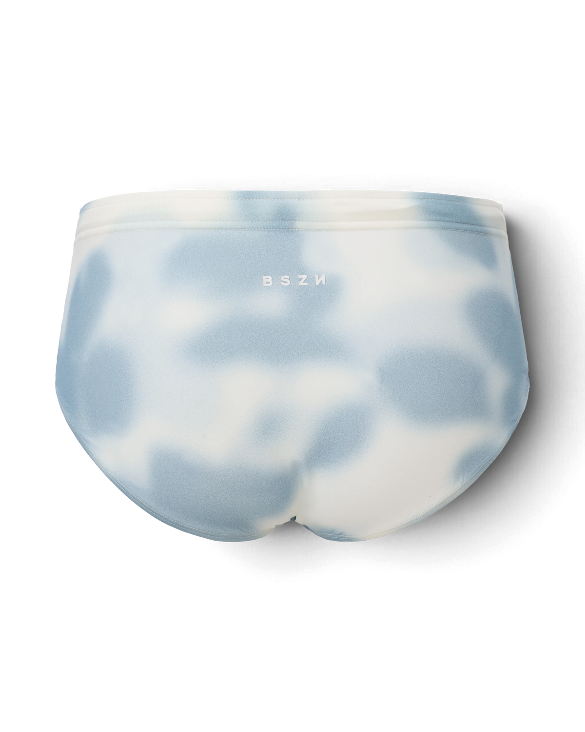 BSZN Dappled Print Swim Brief — Blue back product view.