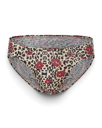 BSZN Wild Kiss Animal-Print Cutout Brief — Brown leopard front product view.