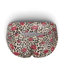 BSZN Wild Kiss Animal-Print Cutout Brief — Brown leopard back product view.