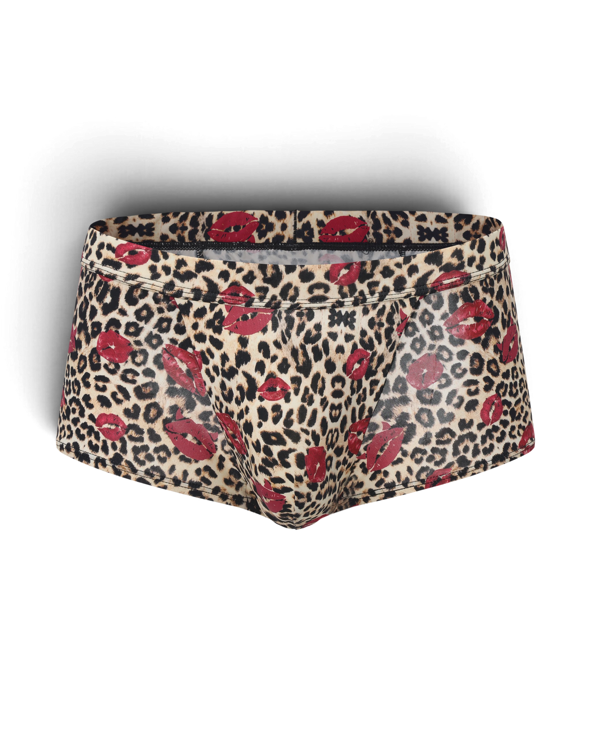 BSZN Wild Kiss Open-Back Trunk — Brown leopard front product view.