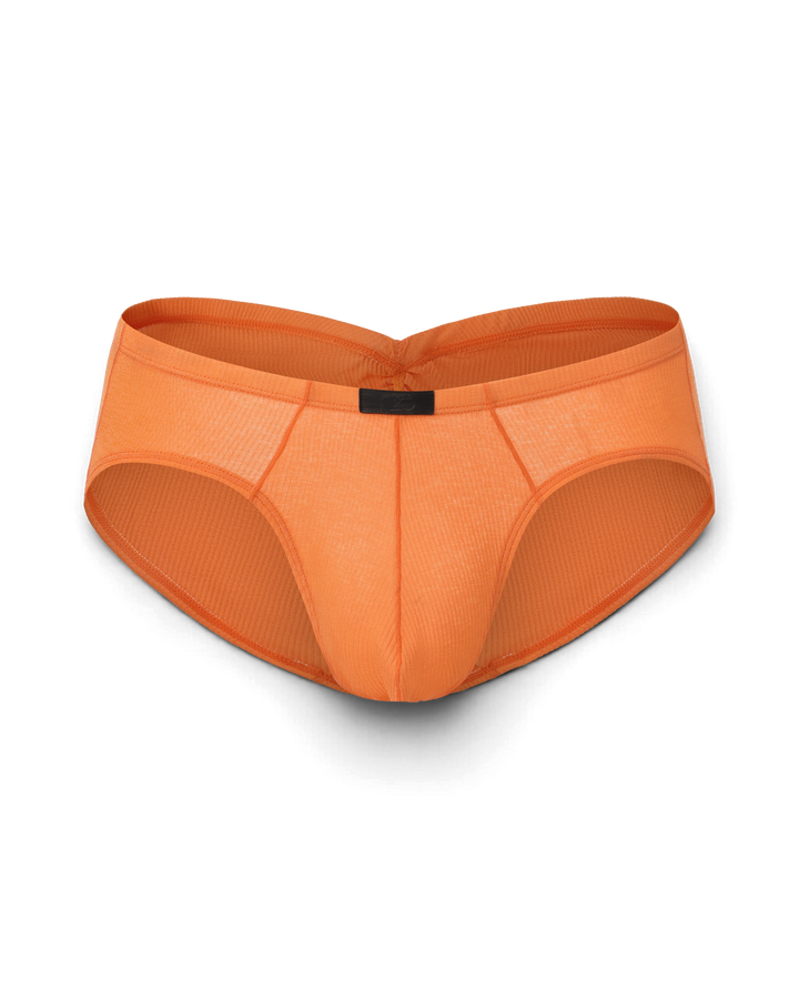 BSZN Crystal Veil V-Sculpt Brief — Orange front product view.