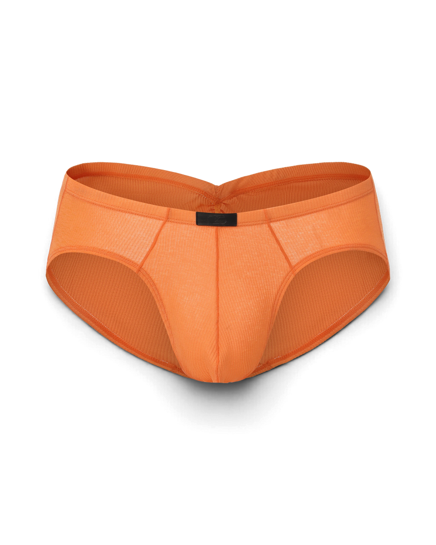 BSZN Crystal Veil V-Sculpt Brief — Orange front product view.