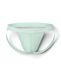 BSZN Wave Palette Double-Strap Jockstrap — Mint green front product view.