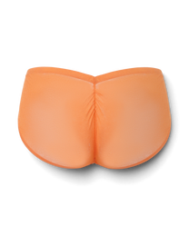BSZN Crystal Veil V-Sculpt Brief — Orange ruched back product view.