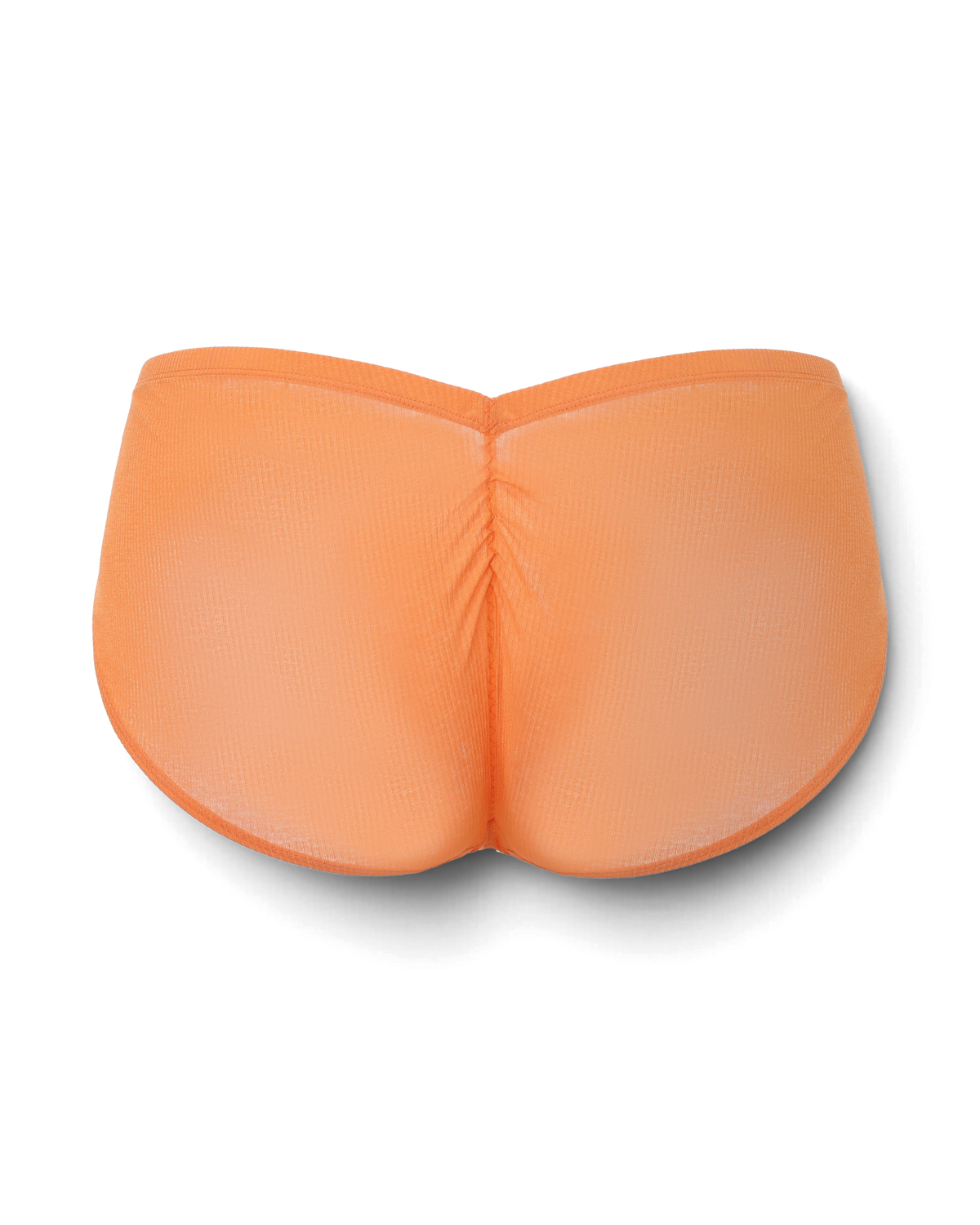 BSZN Crystal Veil V-Sculpt Brief — Orange ruched back product view.