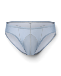 BSZN Sheer Contrast-Seam Brief — Blue front product view.