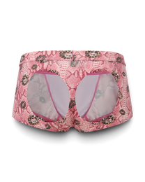 BSZN Wild Kiss Open-Back Trunk — Pink twin rear cutouts product view.