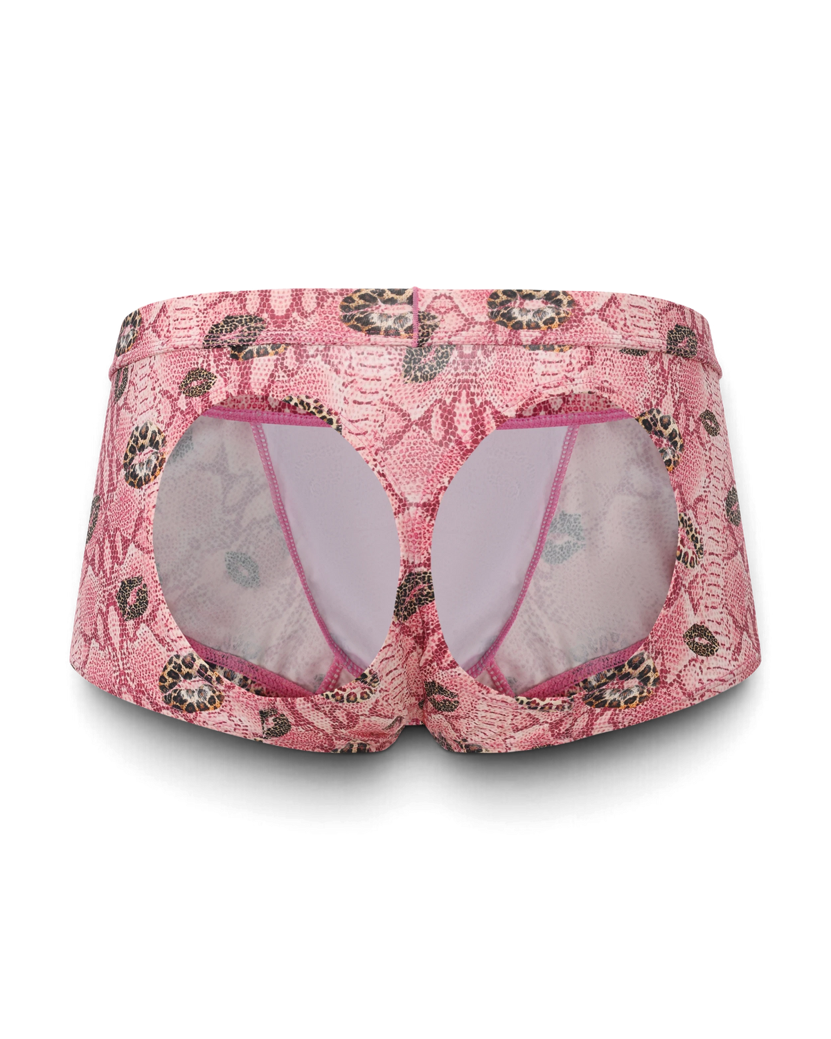 BSZN Wild Kiss Open-Back Trunk — Pink twin rear cutouts product view.